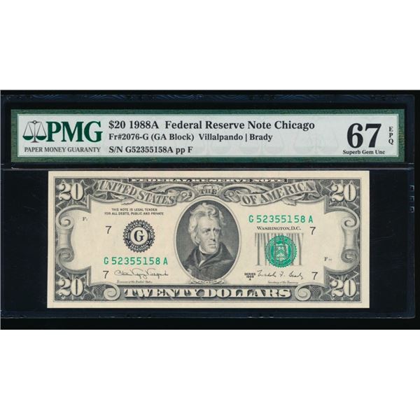 1988A $20 Chicago FRN PMG 67EPQ