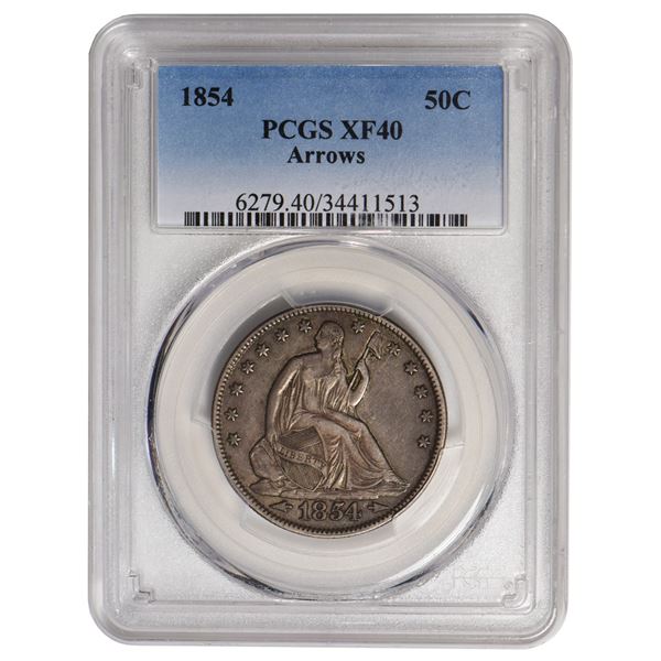 1854 Seated Liberty Half Dollar PCGS XF40
