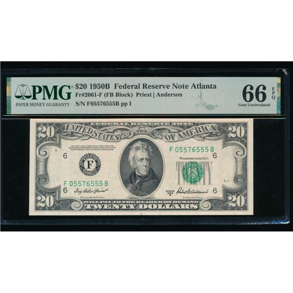 1950B $20 Atlanta FRN PMG 66EPQ