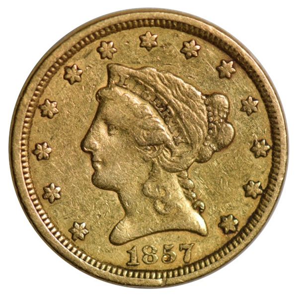 1857 $2.5 Liberty Quarter Eagle Gold Coin