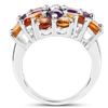 Image 3 : Plated Rhodium 7.96ctw Amethyst and Citrine Ring