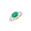 Image 1 : 14KT Yellow Gold 1.50ct Emerald and Diamond Ring
