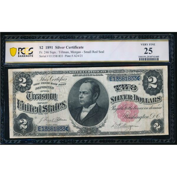 1891 $2 Silver Certificate PCGS 25