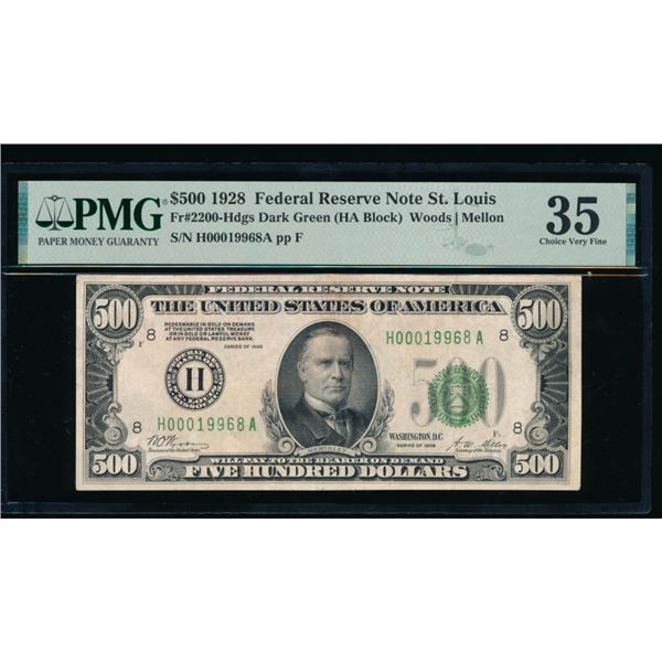 1928 $500 St Louis FRN PMG 35