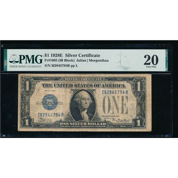 1928E $1 Silver Certificate PMG 20