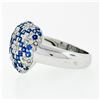 Image 5 : 18K White Gold 1.95 ctw Pavï¿½ Sapphire & Diamond Puffed Domed Heart Cluster Rin