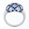 Image 7 : 18K White Gold 1.95 ctw Pavï¿½ Sapphire & Diamond Puffed Domed Heart Cluster Rin
