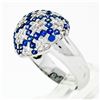 Image 9 : 18K White Gold 1.95 ctw Pavï¿½ Sapphire & Diamond Puffed Domed Heart Cluster Rin
