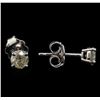 Image 2 : 14KT White Gold 0.62 ctw Diamond Stud Earrings