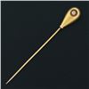 Image 3 : Antique Victorian 10K Yellow Gold Old Mine Diamond Puffed Tear Drop Stick Pin