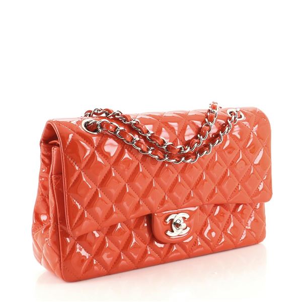 Chanel Classic Double Flap Bag Quilted Patent Medium