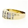 Image 5 : 14K Yellow Gold 1.88 ctw Channel Set Round & Baguette Cut Diamond Wide Band Ring