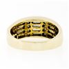 Image 7 : 14K Yellow Gold 1.88 ctw Channel Set Round & Baguette Cut Diamond Wide Band Ring