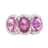 Image 2 : 4.67 ctw Pink Sapphire and Diamond Ring - 14KT White Gold