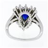 Image 8 : Vintage Platinum 2.69 ctw GIA NO HEAT Sapphire & Diamond Ballerina Cocktail Ring