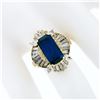 Image 4 : Estate 18k Gold 6.80 ctw AGL Emerald Cut Sapphire Diamond Ballerina Cocktail Rin