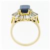 Image 9 : Estate 18k Gold 6.80 ctw AGL Emerald Cut Sapphire Diamond Ballerina Cocktail Rin