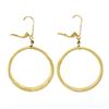 Image 5 : Estate 14k Yellow Gold 32mm Double Tube Large Circle Ring Hoop Dangle Earrings