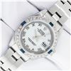 Image 2 : Rolex Ladies Quickset White Roman Diamond & Sapphire Datejust Wristwatch