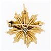Image 2 : Antique Victorian 14k Gold Diamond & Seed Pearl Leaf Flower Brooch Pin Pendant