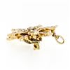Image 4 : Antique Victorian 14k Gold Diamond & Seed Pearl Leaf Flower Brooch Pin Pendant