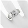 Image 3 : Vintage Men's 14k White Gold 0.38 ctw VVS2 G Round Bead Set Diamond Solitaire Ri