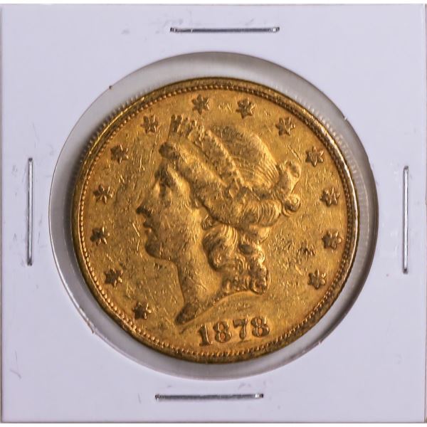 1878 $20 Liberty Head Double Eagle Gold Coin VF