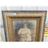 Image 2 : Antique Framed Picture of Little Girl 26.5" x 30.5" 