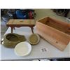 Image 1 : Wooden Crate 10" x 12" X 20" , Pottery Bed Pan, Potter Bowl, 