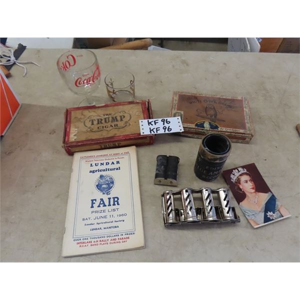 Coin Changer, 2 Cigar Boxes,  Edison Record, Cylinder, 1966 