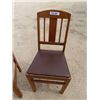 Image 2 : Lot of 4 Wooden Chairs with Upholstered Seats & Table with 