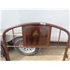 Image 2 : Vintage Metal Bed Frame with Foot Board + Rails - 54" Wide