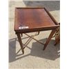 Image 2 : Wooden 4 Legged Table 17.5" x 17.5" x 26.5" & Magazine + 