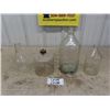Image 1 : 3 Embossed Glass Jars for Measuring + Kerosene Burner 