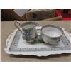 Image 2 : Royal Albert Silver Birch Tea Service ; Tea Pot, Cream + Sugar