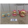 Image 1 : Miss Cutie Pie Tea Pot + Sugar Bowl, Salt + Pepper Shakers