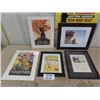 Image 1 : 4 Framed Prints- War Time Themed- 1 Matted, Disney Silly 