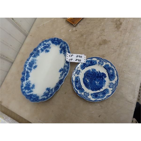 Flo Blue Platter + Plate