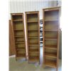 Image 1 : 3 Tall Pine Shelving Units 13.5" x 19" x 78" 