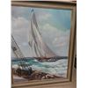 Image 2 : 2 Paintings of Sailboat by Arthur Koubrey 29" x 35" + Framed 