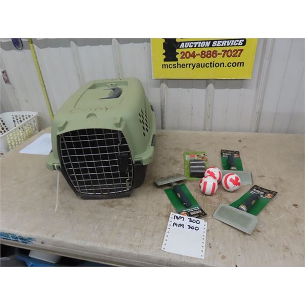 Pet Carrier 12" x 12" x 24" + New Pet Groomers, Balls, Poop Bags