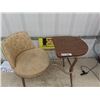 Image 2 : Telephone Chair with Swivel Seat - Nice but Fabric Shows Wear