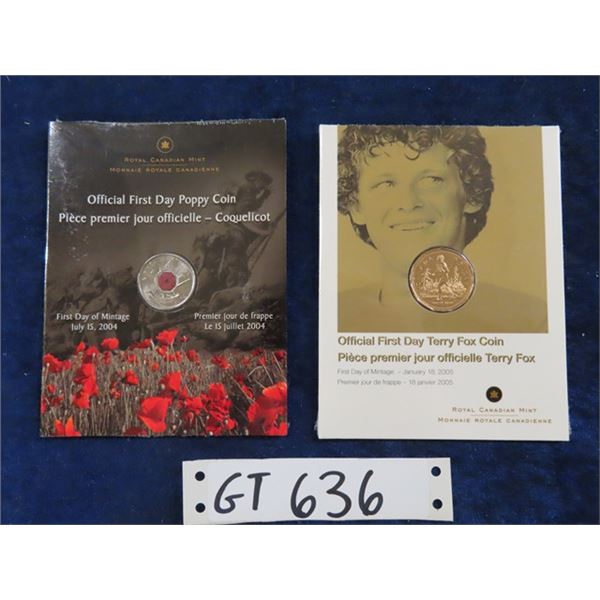 2004 Canada 1st Day Issue Poppy Coin