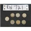 Image 1 : (7) Canada 10 Cent Silver Coins