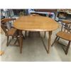 Image 2 : Solid Wood Kitchen Table 30" x 39.5" x 39.5" with 2 Matching + 