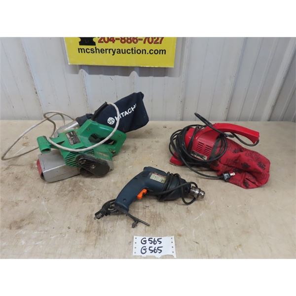 Hitachi 3  Belt Sander, Red Devil Portable Vacuum, 3/8  Electric Drill