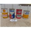 Image 1 : 4 Vintage Oil Cans Full of Product; B/A, Shell x 100, Holiday Duralube, 