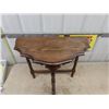 Image 2 : Small Wooden 1/2 Moon Table 24" x 24" x 12" 