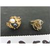 Image 1 : Pair of Fashion Gold Rings with Stones