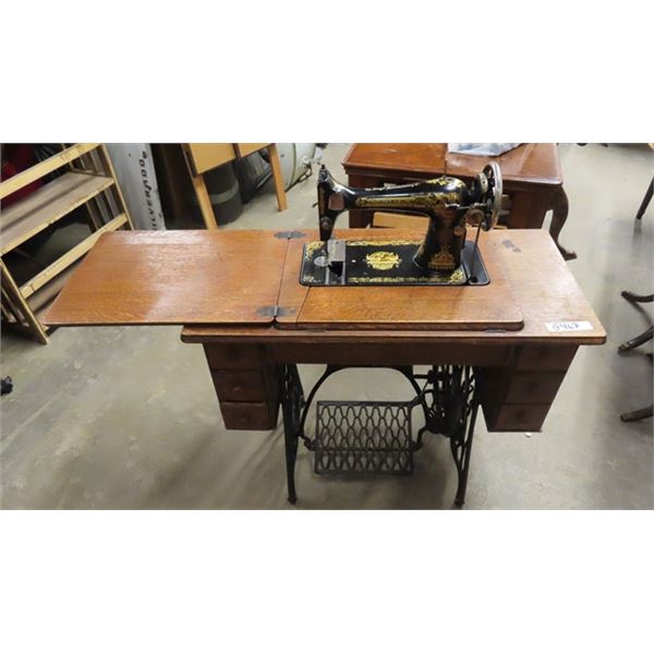 Antique Singer Sewing Machine with Cabinet- Folded 